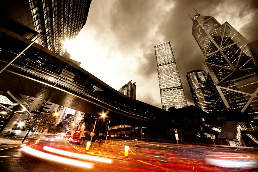 City Buildings Night View Photograph Print 100% Australian Made