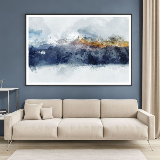 Mountains Abstract Watercolor Art Home Decor Premium Quality Poster Print Choose Your Sizes