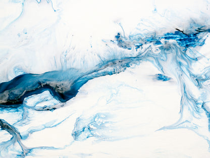 Blue & White Abstract Painting Home Decor Premium Quality Poster Print Choose Your Sizes