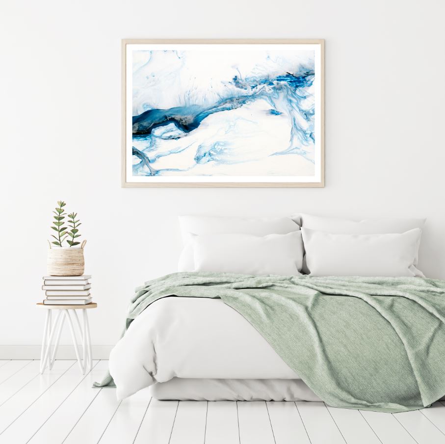 Blue & White Abstract Painting Home Decor Premium Quality Poster Print Choose Your Sizes