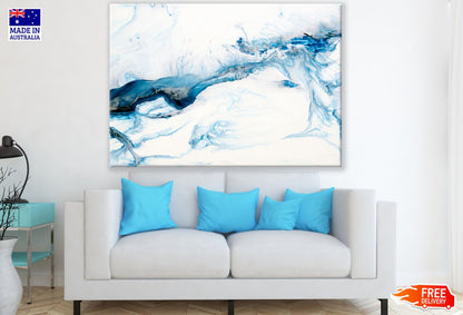 Blue & White Abstract Painting Print 100% Australian Made