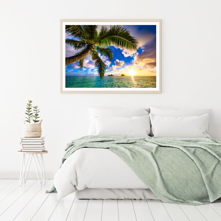 Palm Tree & Sea Scenery View Home Decor Premium Quality Poster Print Choose Your Sizes