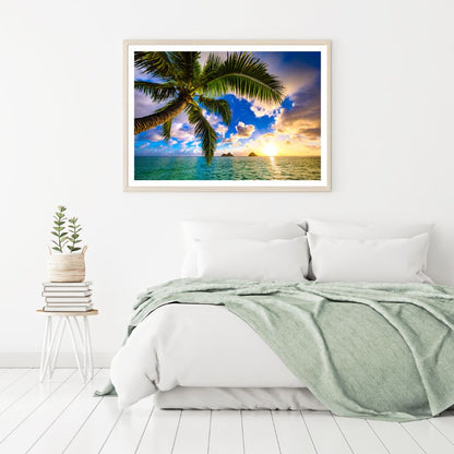 Palm Tree & Sea Scenery View Home Decor Premium Quality Poster Print Choose Your Sizes