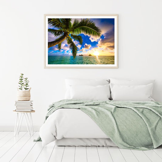 Palm Tree & Sea Scenery View Home Decor Premium Quality Poster Print Choose Your Sizes