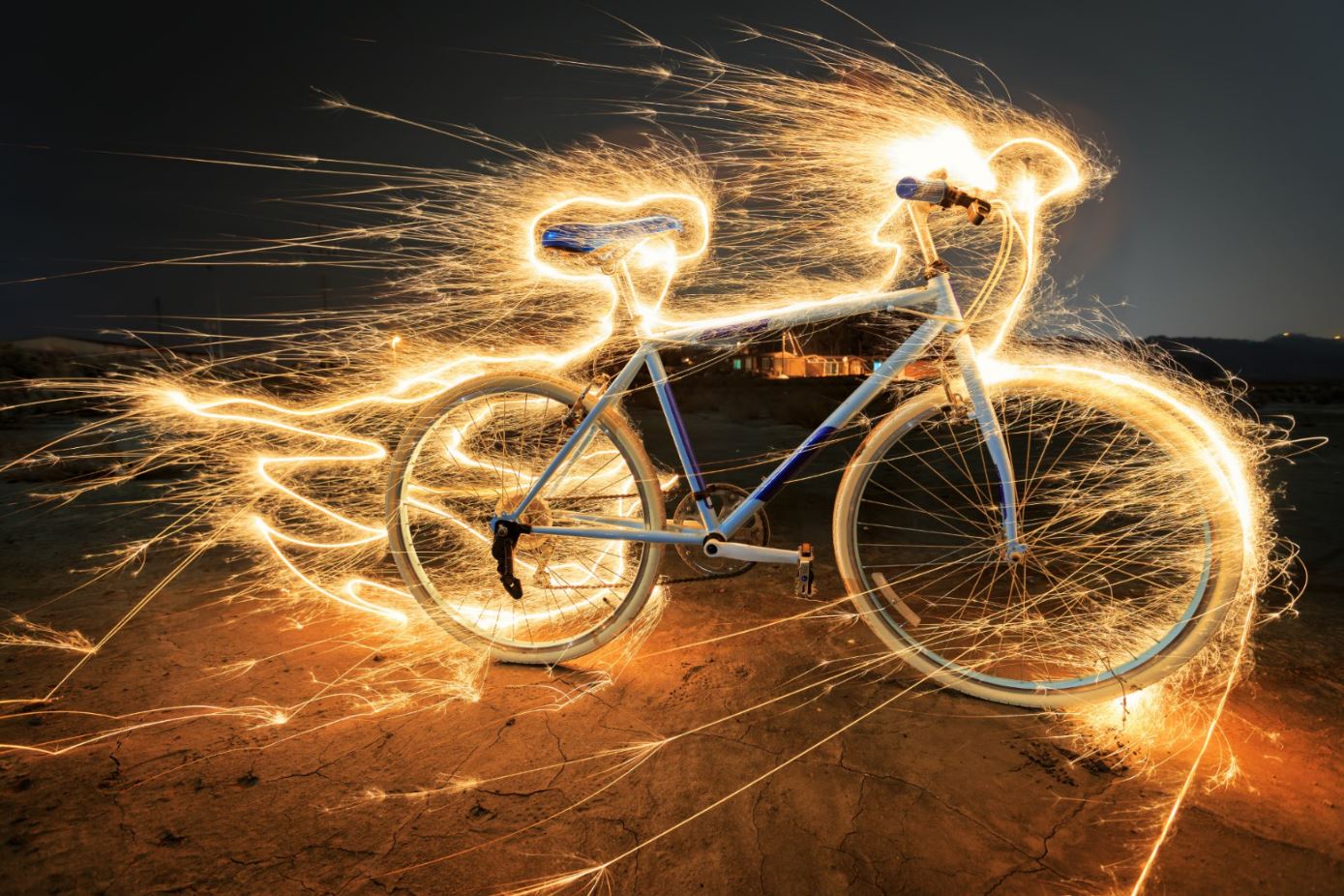 Light Painting Bike Photograph Print 100% Australian Made