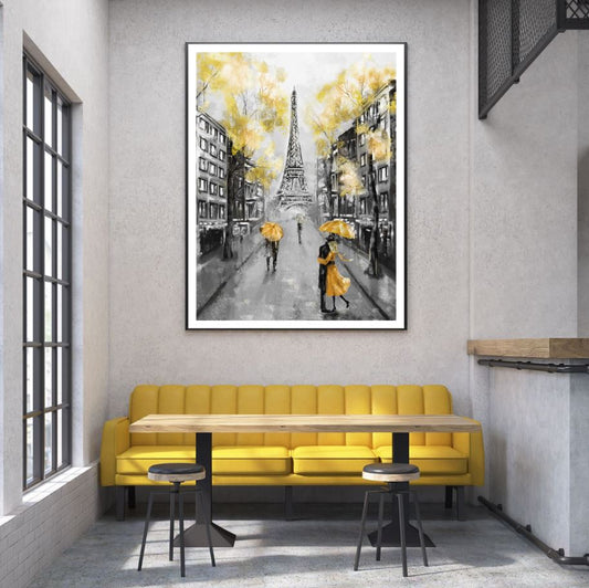 Eiffel Tower & Watercolor Paint Home Decor Premium Quality Poster Print Choose Your Sizes