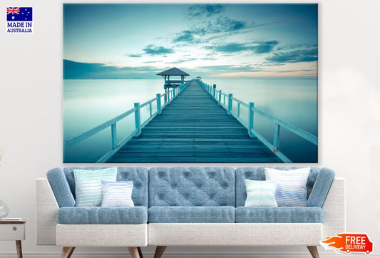 Hut on Wooden Pier Over a Lake Photograph Print 100% Australian Made