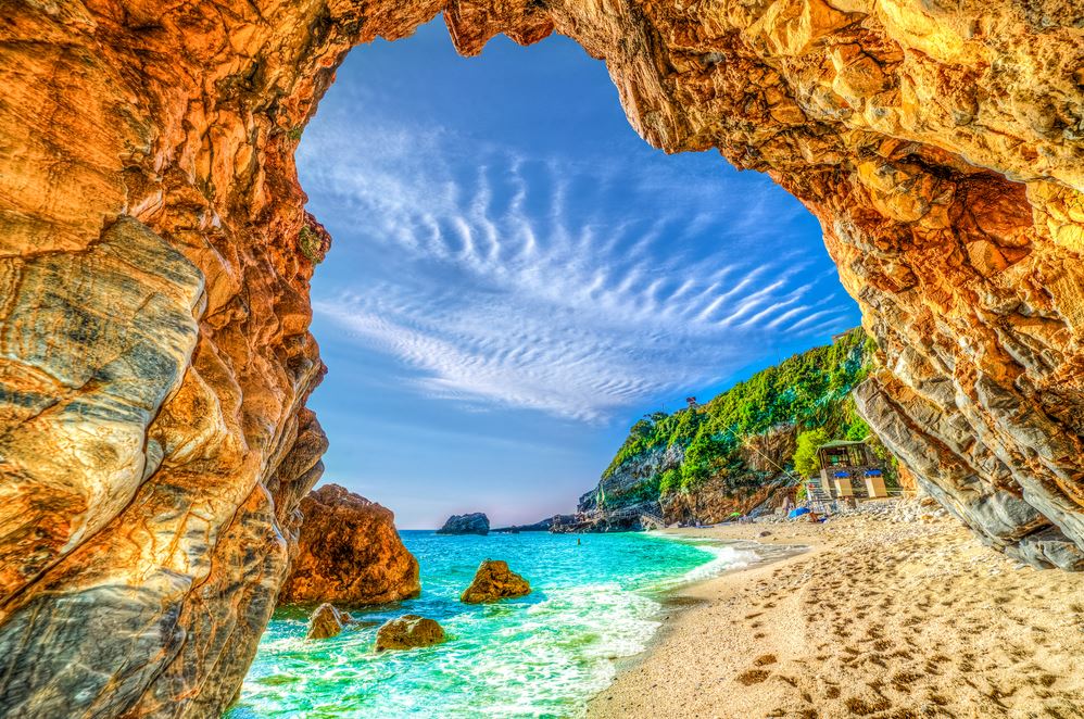 Wallpaper Murals Peel and Stick Removable Stunning Beach Cave Photograph High Quality