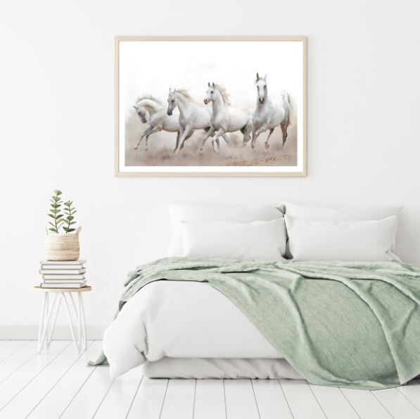 Horses Running on Sand Photograph Home Decor Premium Quality Poster Print Choose Your Sizes