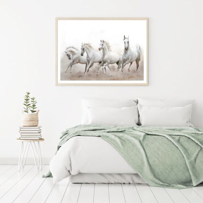 Horses Running on Sand Photograph Home Decor Premium Quality Poster Print Choose Your Sizes