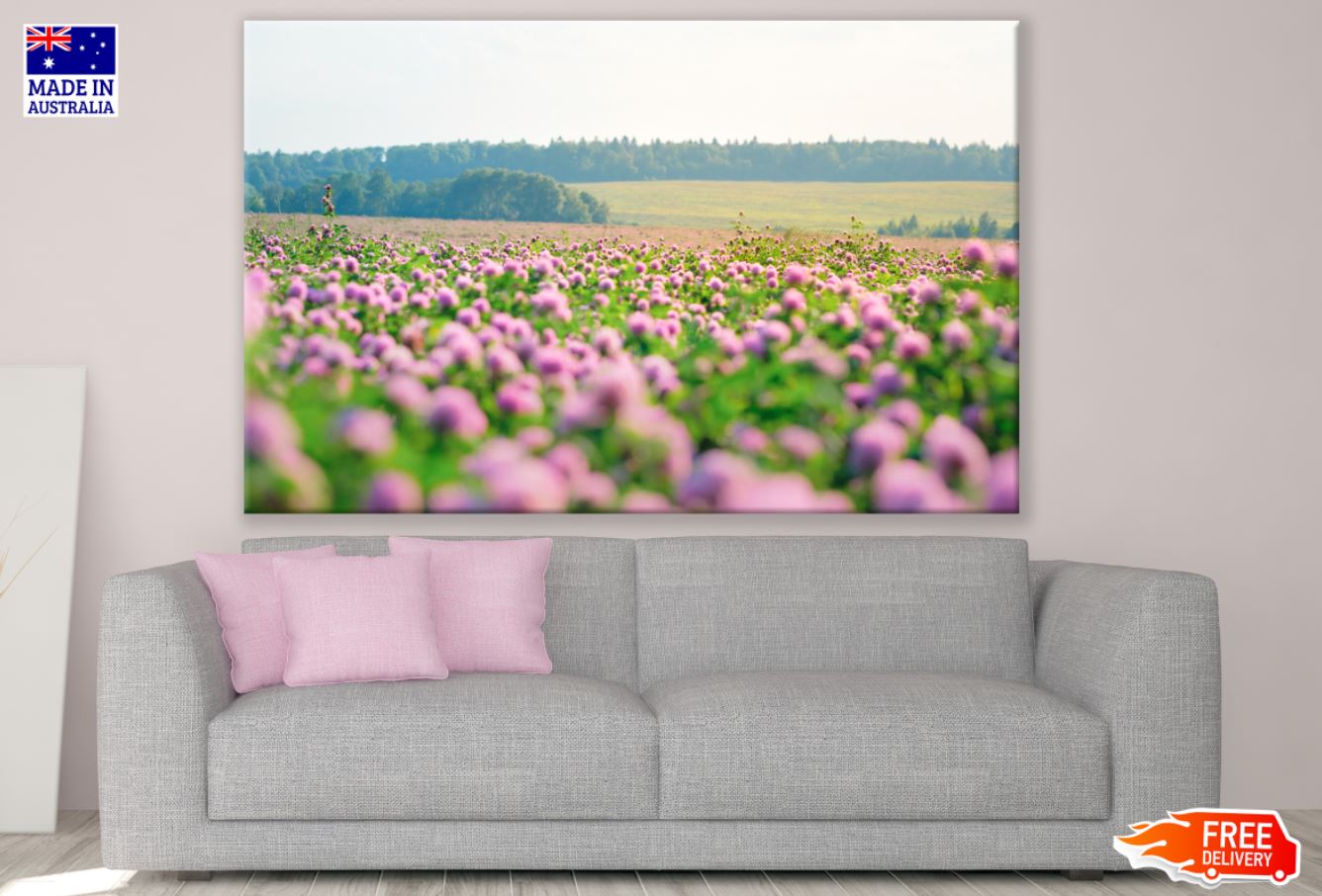 Flower Field Scenery Photograph View Print 100% Australian Made