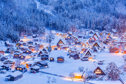 Houses near Snow Mountain Photograph Print 100% Australian Made