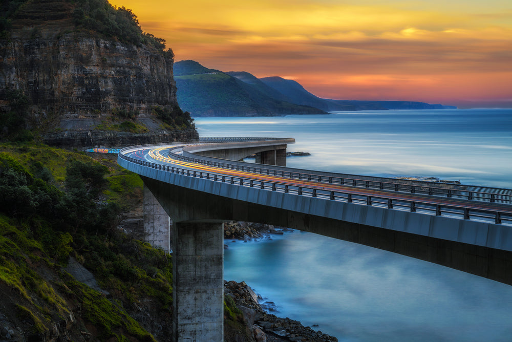 Sea Cliff Bridge in Australia Sunset Photograph Print 100% Australian Made