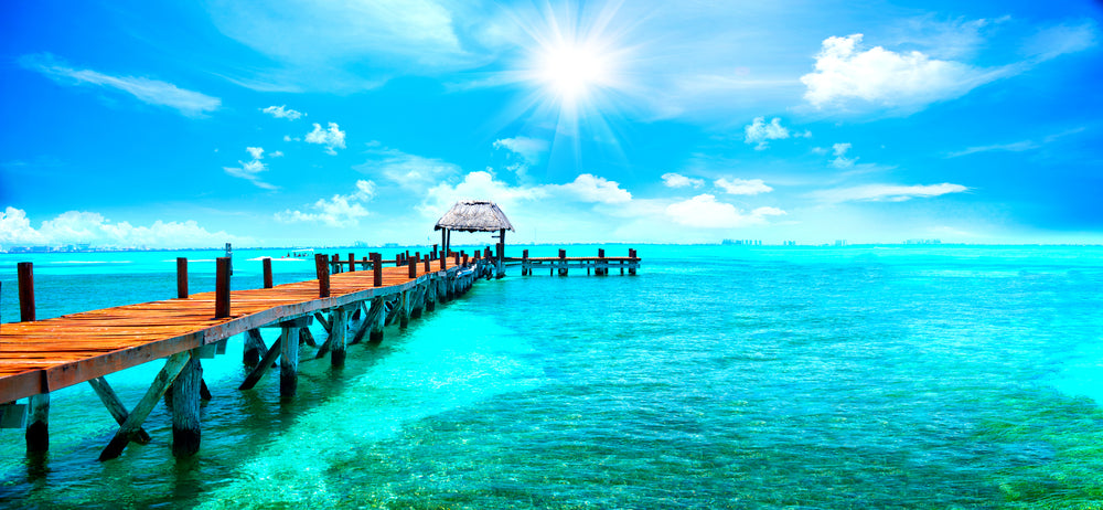 Stunning Beach & Wooden Pier Photograph Print 100% Australian Made