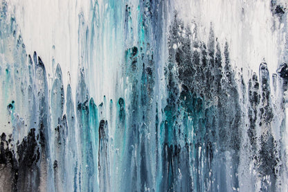 Blue White & Black Abstract Paint Home Decor Premium Quality Poster Print Choose Your Sizes