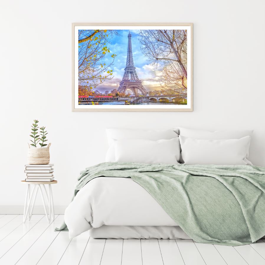 Eiffel Tower Sunset Photograph Home Decor Premium Quality Poster Print Choose Your Sizes