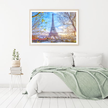 Eiffel Tower Sunset Photograph Home Decor Premium Quality Poster Print Choose Your Sizes