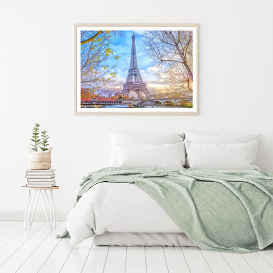 Eiffel Tower Sunset Photograph Home Decor Premium Quality Poster Print Choose Your Sizes