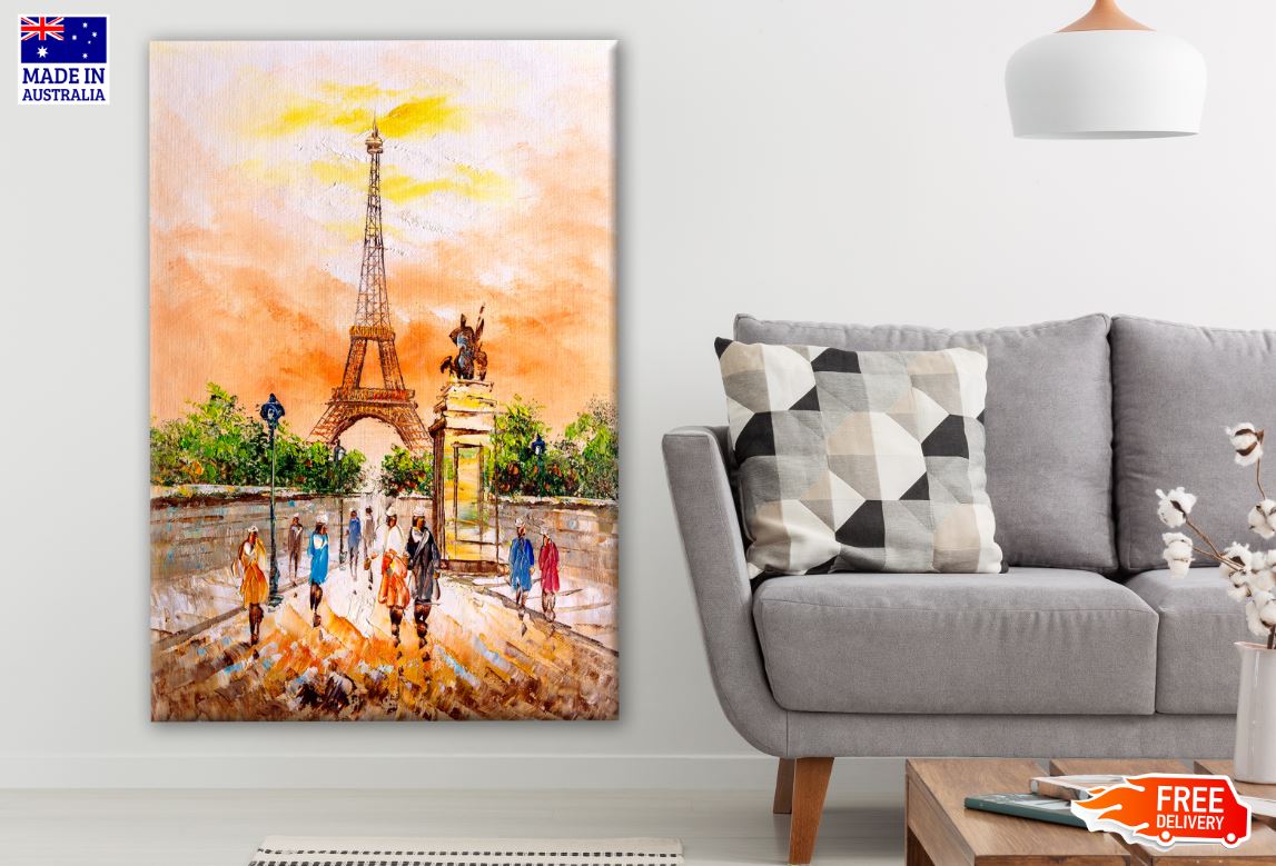 Paris City & Eiffel Tower Watercolor Painting Print 100% Australian Made