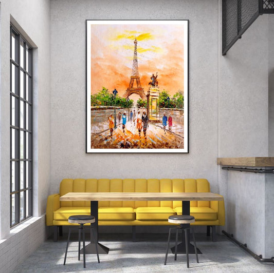 Eiffel Tower & People Watercolor Home Decor Premium Quality Poster Print Choose Your Sizes