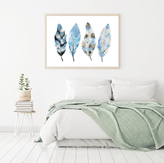Colorful Feathers Watercolor Art Home Decor Premium Quality Poster Print Choose Your Sizes