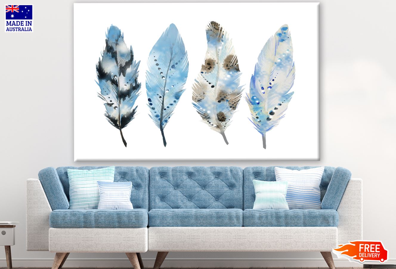 Colorful Feathers Watercolor Art Print 100% Australian Made