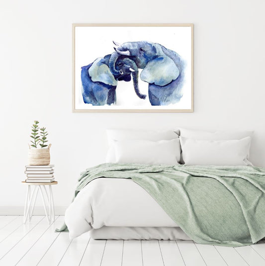 Elephants Portrait Watercolor Art Home Decor Premium Quality Poster Print Choose Your Sizes
