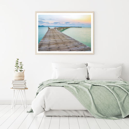 Wooden Pier Over Sea Photograph Home Decor Premium Quality Poster Print Choose Your Sizes