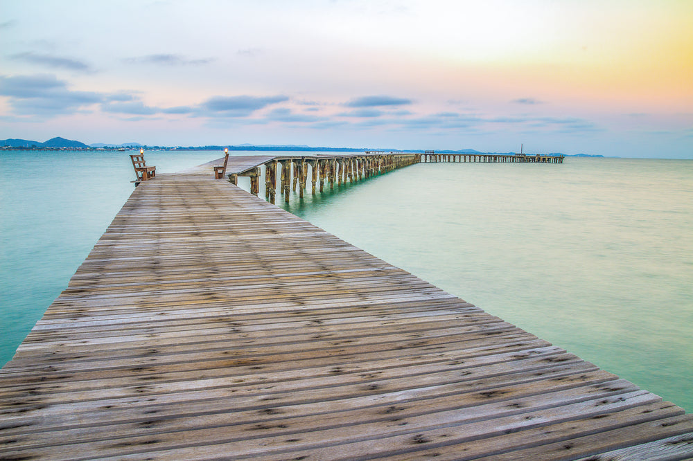 Wooden Pier Over Sea Photograph Home Decor Premium Quality Poster Print Choose Your Sizes