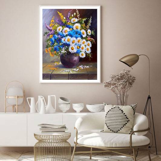 Colorful Flower Vase Oil Painting Home Decor Premium Quality Poster Print Choose Your Sizes