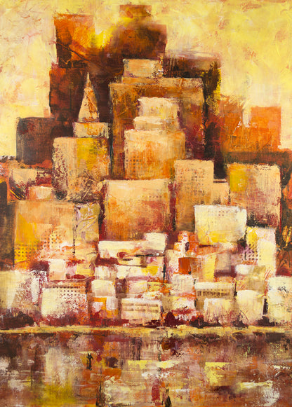 Abstract Cityscapes Painting Print 100% Australian Made