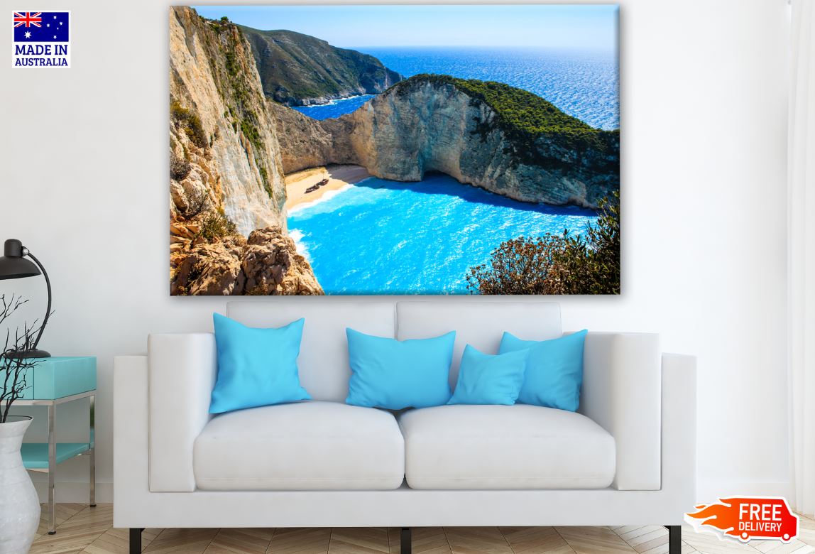 Ship Wreck Beach & Navagio bay Photograph Print 100% Australian Made
