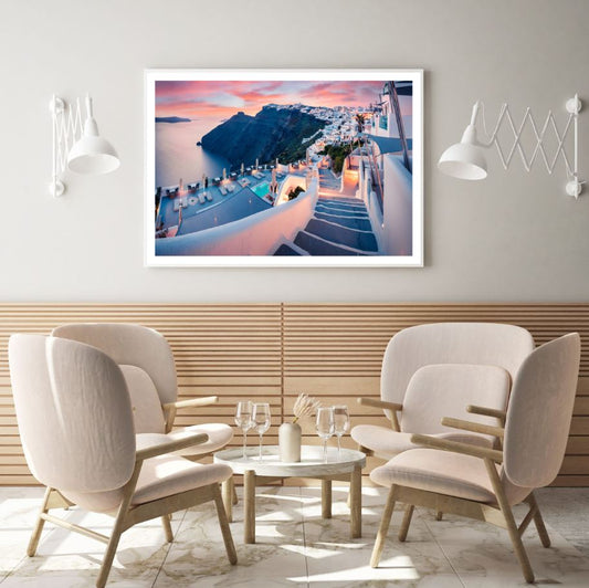City Near Sea Scenery Photograph Home Decor Premium Quality Poster Print Choose Your Sizes