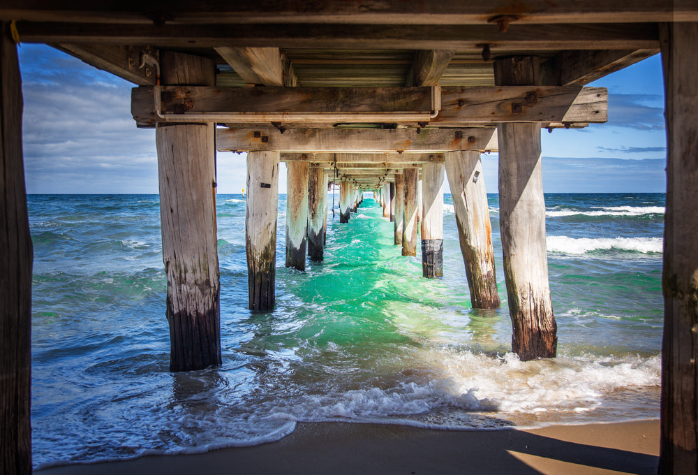 Beneath View of Wooden Bridge Print 100% Australian Made