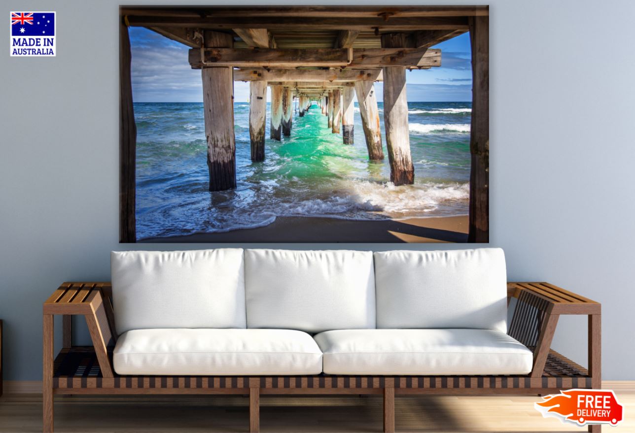 Wooden Bridge Below View Scenery Print 100% Australian Made
