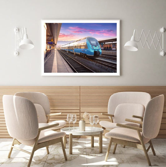Bullet Train in Station Sunset Home Decor Premium Quality Poster Print Choose Your Sizes