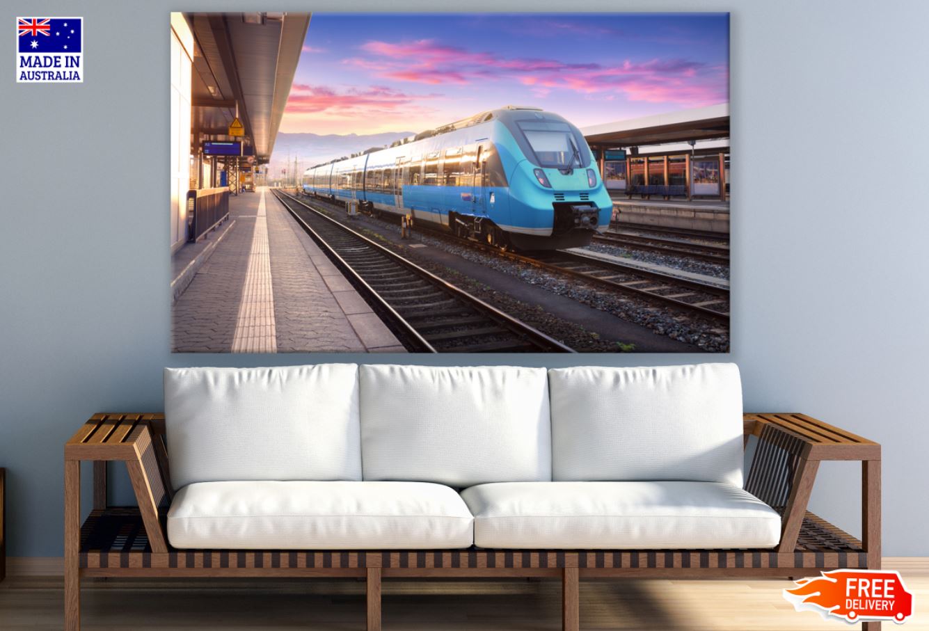 Bullet Train in Station Sunset Print 100% Australian Made
