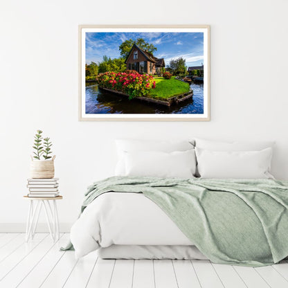 House on Lake Scenery Photograph Home Decor Premium Quality Poster Print Choose Your Sizes
