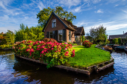 House on Lake Scenery Photograph Home Decor Premium Quality Poster Print Choose Your Sizes