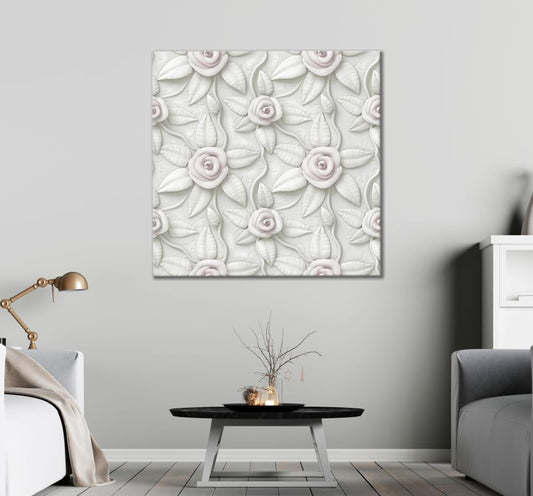 Square Canvas Floral 3D Sculpture Photograph High Quality Print 100% Australian Made