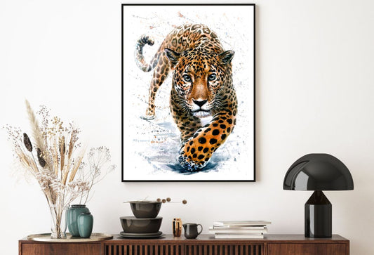Leopard Watercolor Painting Home Decor Premium Quality Poster Print Choose Your Sizes