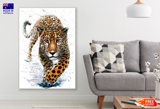 Leopard Portrait Watercolor Paint Print 100% Australian Made