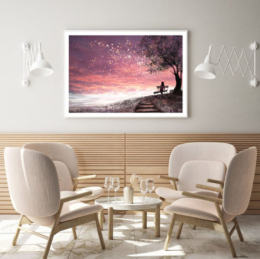 Girl Under a Tree Watercolor Art Home Decor Premium Quality Poster Print Choose Your Sizes