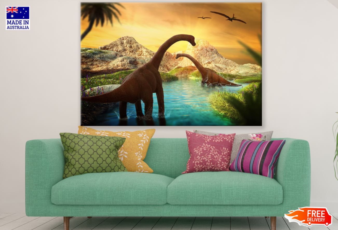 Dinosaurs Digital Painting Print 100% Australian Made