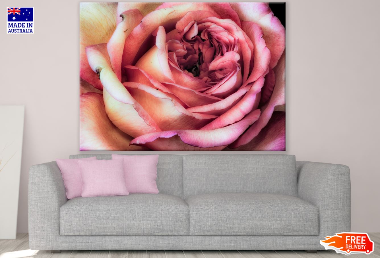 Rose Flower Closeup Painting Print 100% Australian Made
