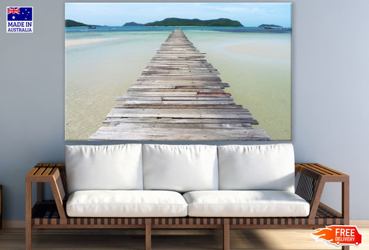 Wooden Pier Over Sea Photograph Print 100% Australian Made