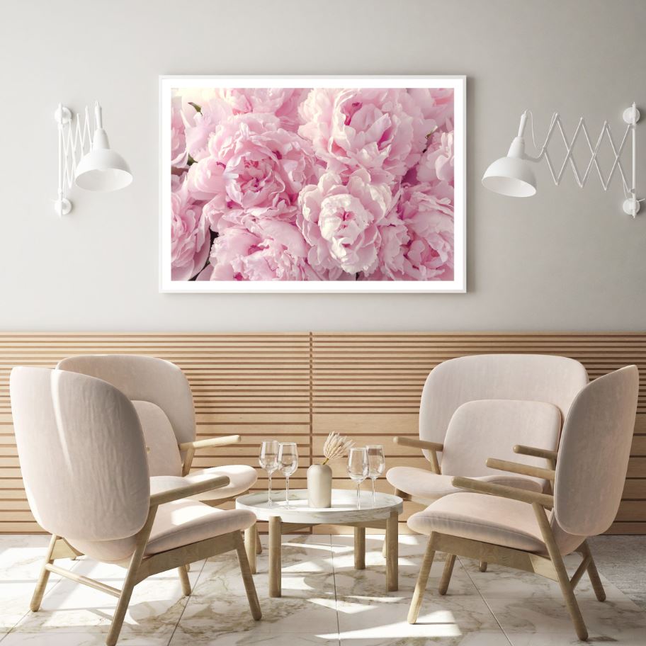 Pink Peonies Closeup Photograph Home Decor Premium Quality Poster Print Choose Your Sizes