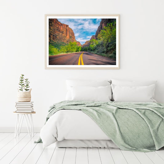 Road in Mountain Scenery View Home Decor Premium Quality Poster Print Choose Your Sizes