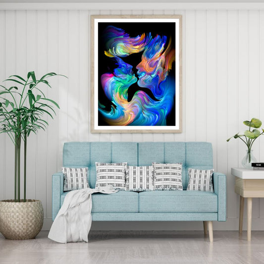 Colorful Abstract Faces Design Home Decor Premium Quality Poster Print Choose Your Sizes