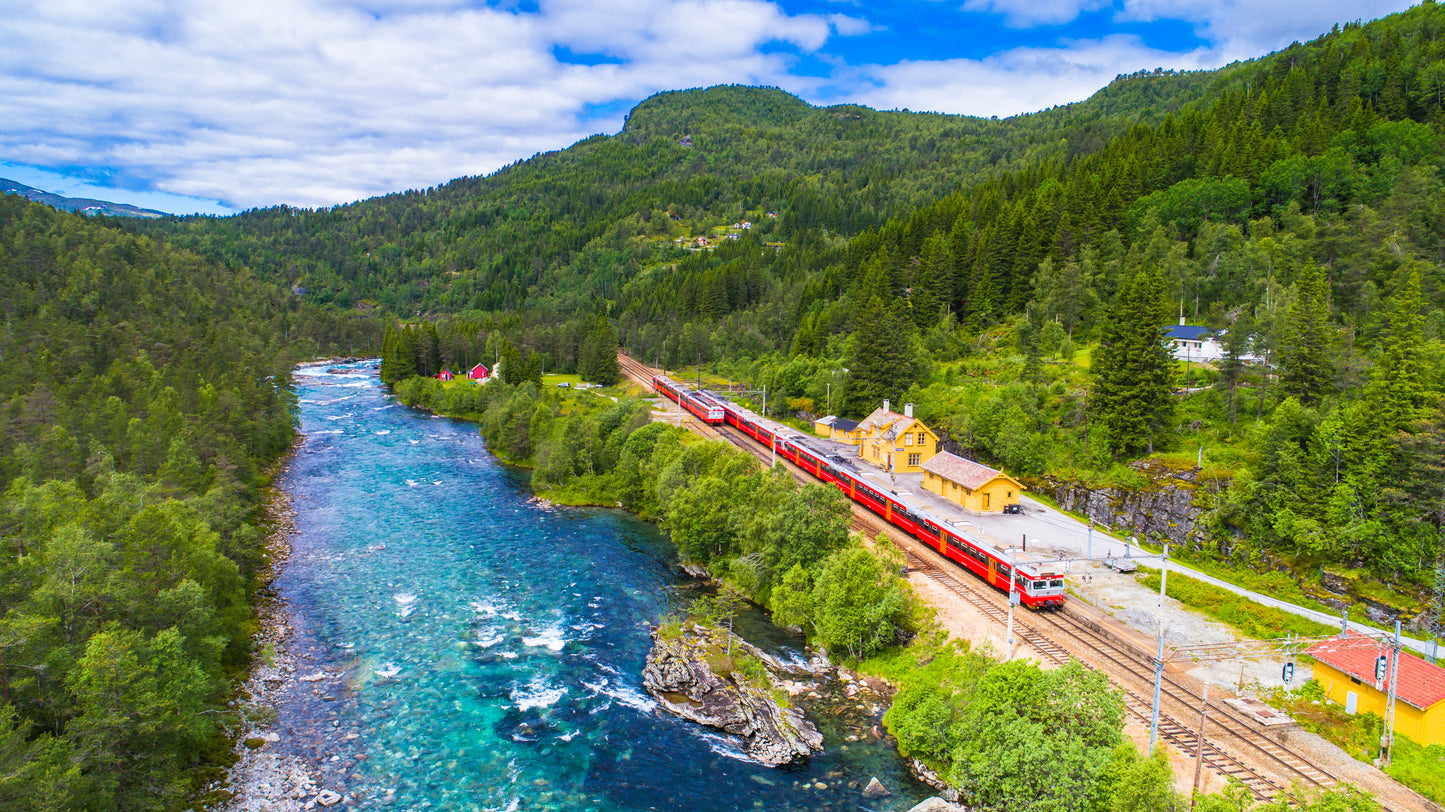 Train Oslo - Bergen in Mountains, Norway Photograph Print 100% Australian Made